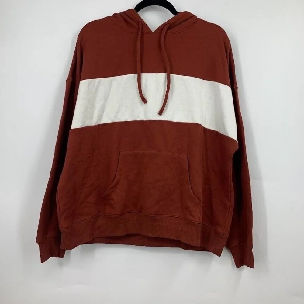 Abound Men's Colorblock Long Sleeve Fleece Hooded‎ Sweatshirt Size L NWT